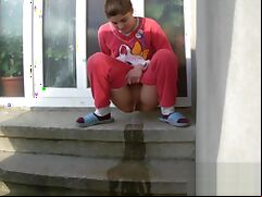 Amateur girl Maya peeing at home 1